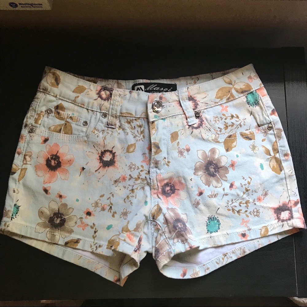 Mason Floral denim shorts